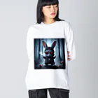 takoyakimagicの可愛いうさぎが悪そうな表情でダバコ Big Long Sleeve T-Shirt