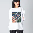 Saza-nami Antique designのとかげ・かえる・かたつむり・きりん Big Long Sleeve T-Shirt