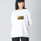 mochika21のレトロな車 ビッグシルエットロングスリーブTシャツ