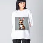 miyasaku102のドット絵ウサギ ビッグシルエットロングスリーブTシャツ