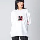 たんたん狸の不気味で可愛い森の不気味で可愛いフラミンゴ001 Big Long Sleeve T-Shirt