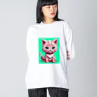 chururieraの子ねこのチュルリエラくん ビッグシルエットロングスリーブTシャツ