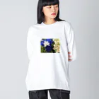 MomoTakaのいろいろな紫陽花たち ビッグシルエットロングスリーブTシャツ