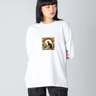 EMAKIの和紋様 x 猫　和の静寂 ビッグシルエットロングスリーブTシャツ