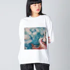 R-mayの鮮やかなマーブル Big Long Sleeve T-Shirt