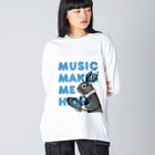 RainbowFam PlusのMusic Makes Me High Big Long Sleeve T-Shirt