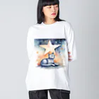 星降る夜にの星追い猫 Big Long Sleeve T-Shirt