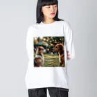 金太郎の見つめ合う犬 Big Long Sleeve T-Shirt