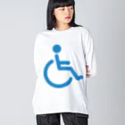 お絵かき屋さんの車椅子マーク（青） Big Long Sleeve T-Shirt