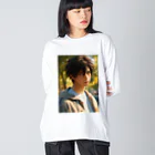 にこにこイケメンファクトリーの君島 遼 （きみしま りょう：kimisima ryou）『リョウのスター・ストライク・コレクション』 ビッグシルエットロングスリーブTシャツ