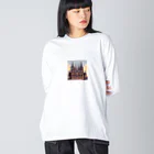 Pixel Art Goodsのケルン大聖堂（pixel art） ビッグシルエットロングスリーブTシャツ