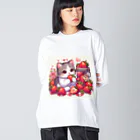 いちごと一緒🍓のいちごと猫シリーズ Big Long Sleeve T-Shirt