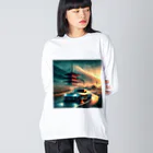 DRIFT CARSのロードスター　ドリフト　日本　峠　MAZDA ビッグシルエットロングスリーブTシャツ