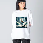 アニマルxスポーツグッズ「アニマル・ヒーローズ」の『キリンKOJIRO - 波乗り嵐での挑戦』 Big Long Sleeve T-Shirt