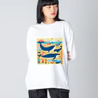 OHANA_087のアラスカの雄大な自然に暮らす人々と動物たちの調和 Big Long Sleeve T-Shirt