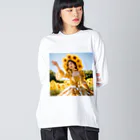 AQUAMETAVERSEのひまわり娘　クニちゃん　2496 ビッグシルエットロングスリーブTシャツ