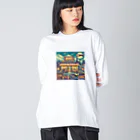 MOONY'S Wine ClosetのRetro Snow Mountain Wine ビッグシルエットロングスリーブTシャツ