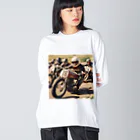 the blue seasonの疾風を切るレトロレーサー Big Long Sleeve T-Shirt