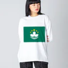 お絵かき屋さんのマカオの旗 ビッグシルエットロングスリーブTシャツ