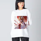 AQUAMETAVERSEの紅蓮の光に宿る、神威の巫女 Marsa 106 ビッグシルエットロングスリーブTシャツ