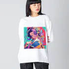 AQUAMETAVERSEの彩りの風に吹かれて Marsa 106 ビッグシルエットロングスリーブTシャツ