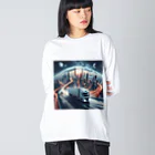 「ワンダーワールド」のトラック🚛🔥 ビッグシルエットロングスリーブTシャツ