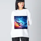 huwari-hanaakariの星のきらめき　蠍座イメージ ビッグシルエットロングスリーブTシャツ