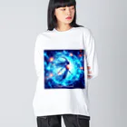 huwari-hanaakariの星のきらめき　射手座イメージ ビッグシルエットロングスリーブTシャツ