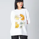 タタナ幻獣館のCHEESE CHEESE FOXES ビッグシルエットロングスリーブTシャツ