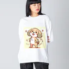 iota01のゆるかわ犬 ビッグシルエットロングスリーブTシャツ