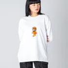 satoayaのアニマルカフェのフルーツファッション　カキ Big Long Sleeve T-Shirt