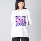 ムラサキゲジゲジのオンラインショップのマカロン ぐちゃぐちゃサイバー Big Long Sleeve T-Shirt