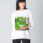 Kyun_uranaiの寿司職人を目指す緑の妖怪 Big Long Sleeve T-Shirt