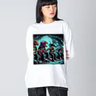 momonekokoのROCKな恐竜 Big Long Sleeve T-Shirt