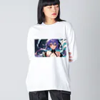 pukurou2096の紫髪のオッドアイ美少女 Big Long Sleeve T-Shirt