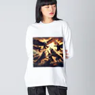 chikokuma76のイヌワシとオオカミ Big Long Sleeve T-Shirt