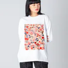 AQUAMETAVERSEの花柄のプリント　なでしこ1478 Big Long Sleeve T-Shirt