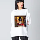 AQUAMETAVERSEの魅力的な女性のうなじ　BLUE PLUM  691 Big Long Sleeve T-Shirt