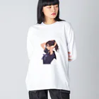 AQUAMETAVERSEのポニーテールがセクシーな女の子　BLUE PLUM  691 Big Long Sleeve T-Shirt