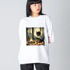 yanagi_mochiの猫侍の晩御飯 Big Long Sleeve T-Shirt