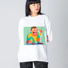 JINPACHIの大胆な男 Big Long Sleeve T-Shirt