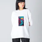 thedarkesthourのアジア　中国　日本　寺院　月夜　プレゼント Big Long Sleeve T-Shirt