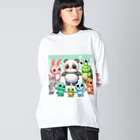 sohana92のかわいい動物たち ビッグシルエットロングスリーブTシャツ