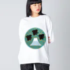 R's Market コトリちゃんのちどりちゃんと富士山 Big Long Sleeve T-Shirt