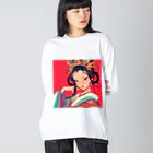 AQUAMETAVERSEの錦絵の微笑 Marsa 106 Big Long Sleeve T-Shirt