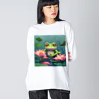 かるるんショップの雨雨フレフレビッシャ濡れだ〜♪ ビッグシルエットロングスリーブTシャツ