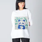 モチクマのモフモフパンダ君 ビッグシルエットロングスリーブTシャツ