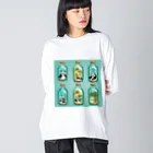 pandownloadのガラス瓶の中のヤシの木パンダ Big Long Sleeve T-Shirt