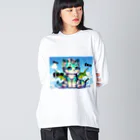 ドラにゃん🐾のグリーンドラニャン  Big Long Sleeve T-Shirt