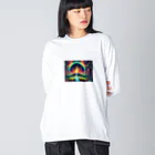 Oshiboriの虹ドット絵 Big Long Sleeve T-Shirt